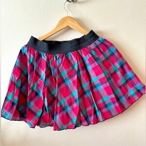Vintage Multi-Colored A-line Plaid Mini Skirt
